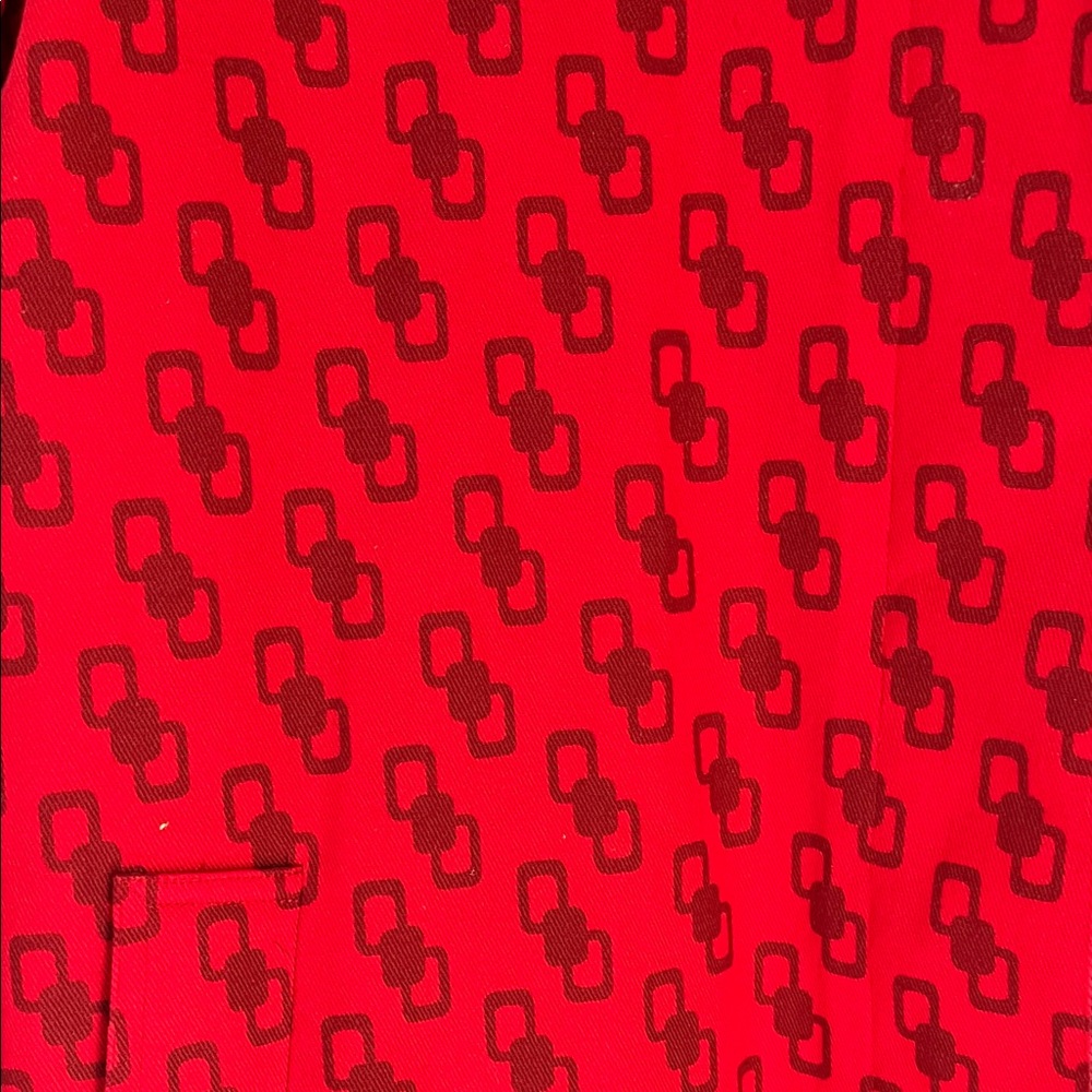 Essentials Red Patterned Trench Coat - image 5